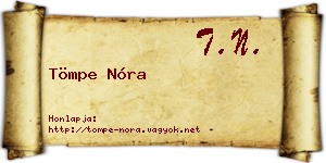 Tömpe Nóra névjegykártya